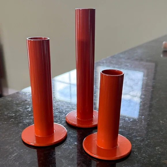 Ikea TUVKORNELL Orange Metal Candle Holders - Picture 1 of 3